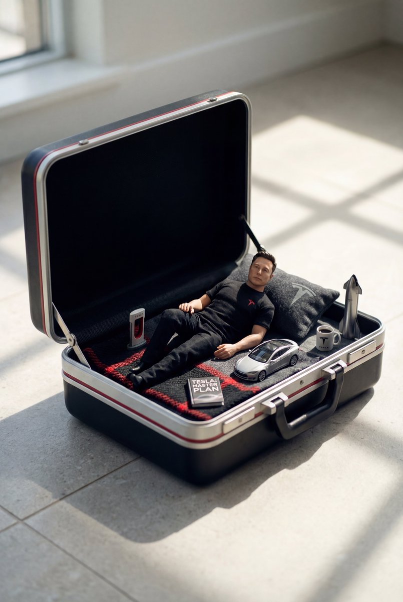 Tiny Person in Suitcase Bed