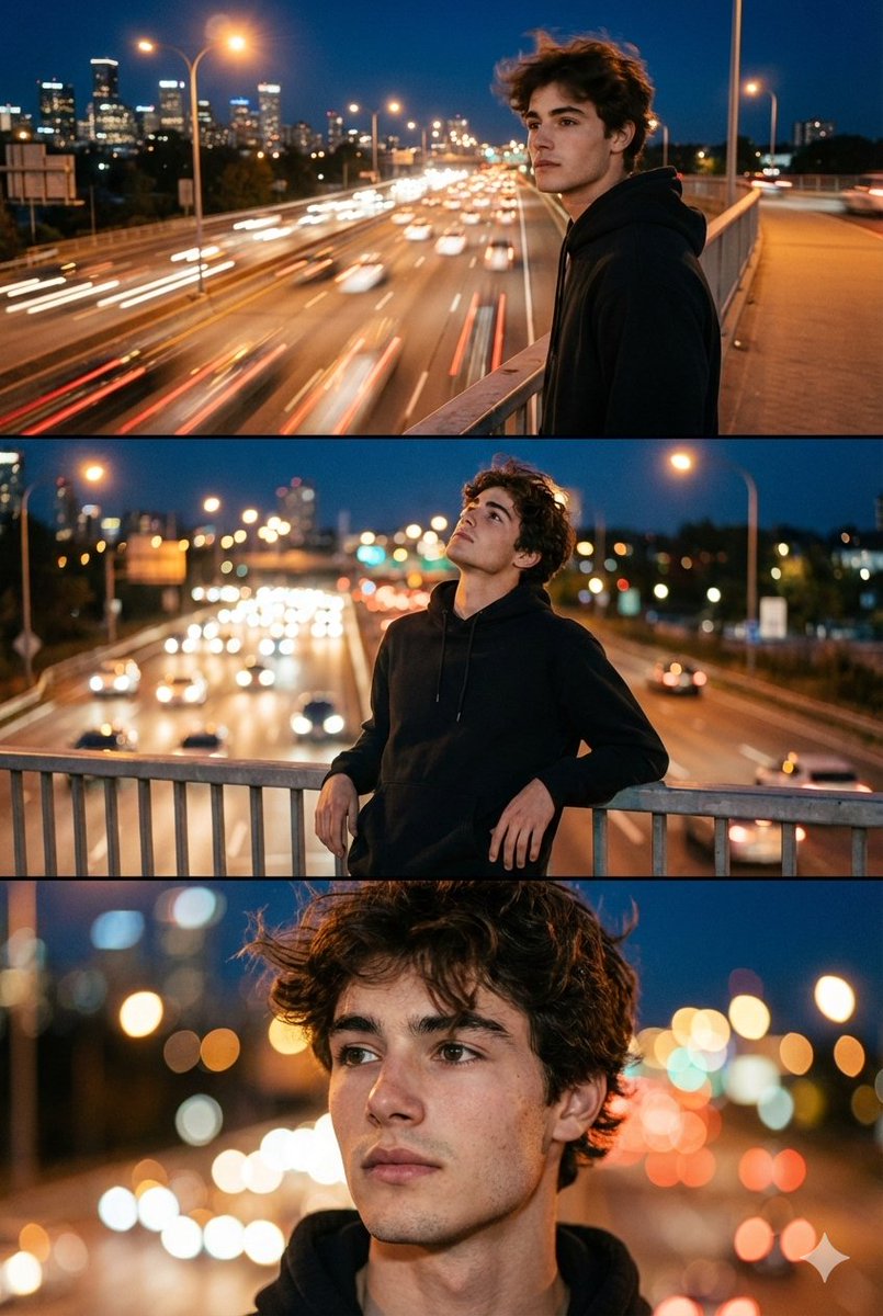 Night City Bridge Portrait