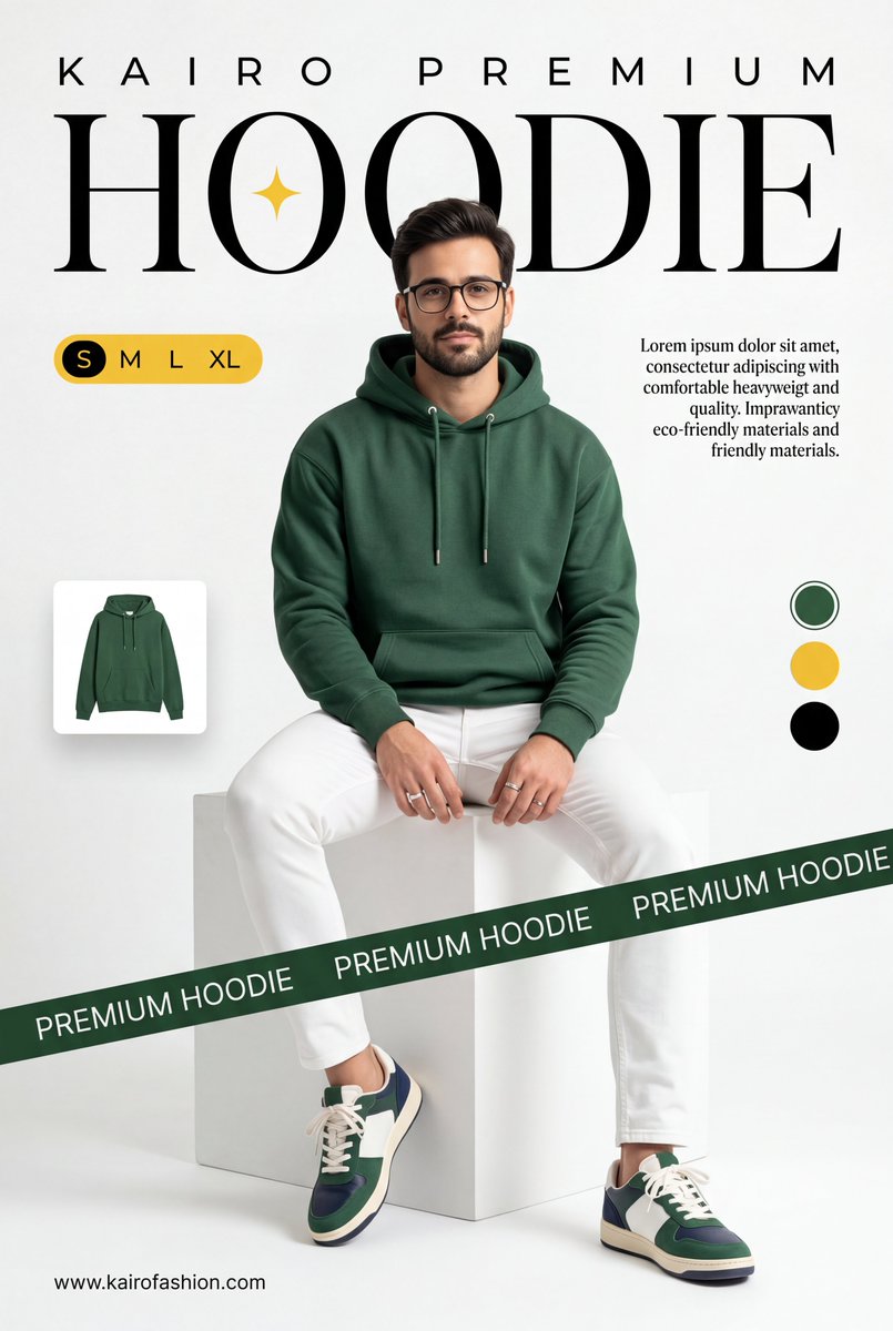 Forest Green Hoodie Fashion Shoot