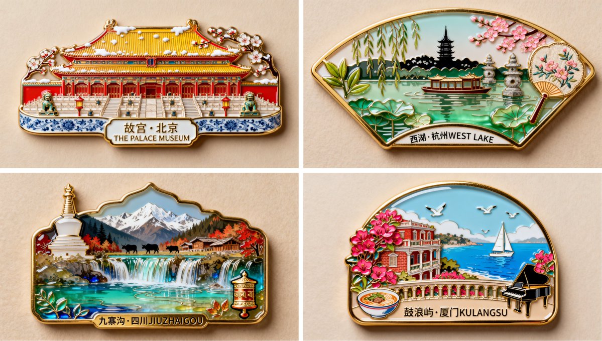 West Lake Enamel Fridge Magnet