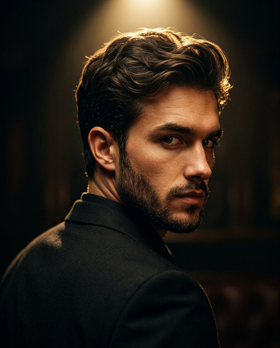 Man In Black Suit Portrait