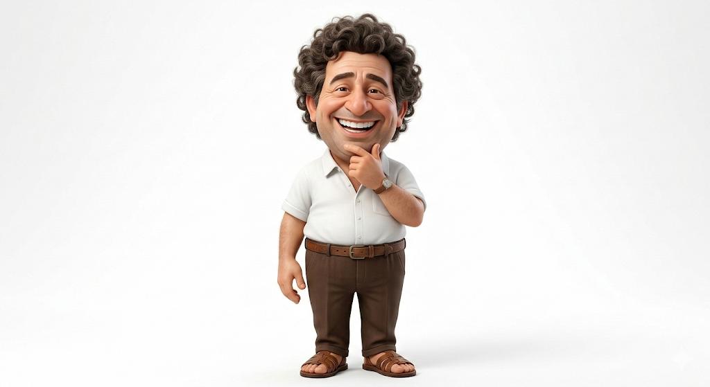 Cheerful Man 3D Caricature