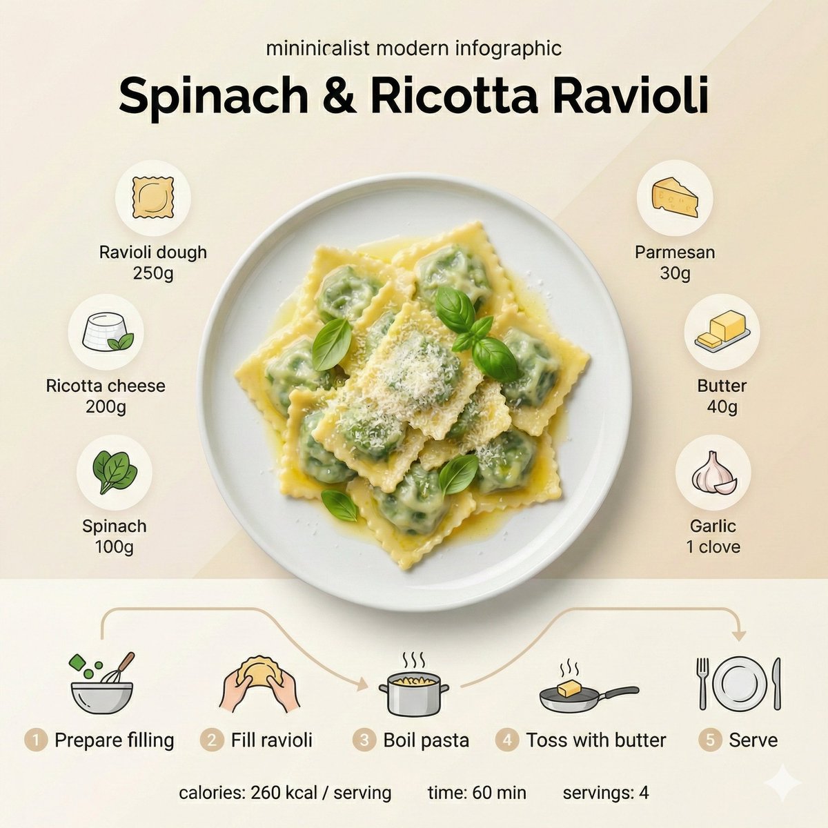Minimalist Modern Recipe Infographic