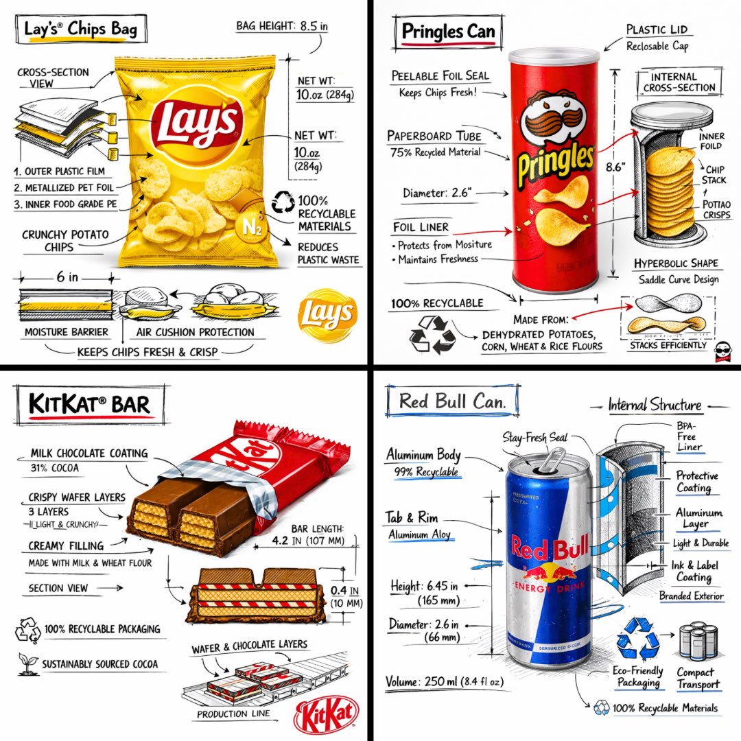 Technical Infographic of a Snack