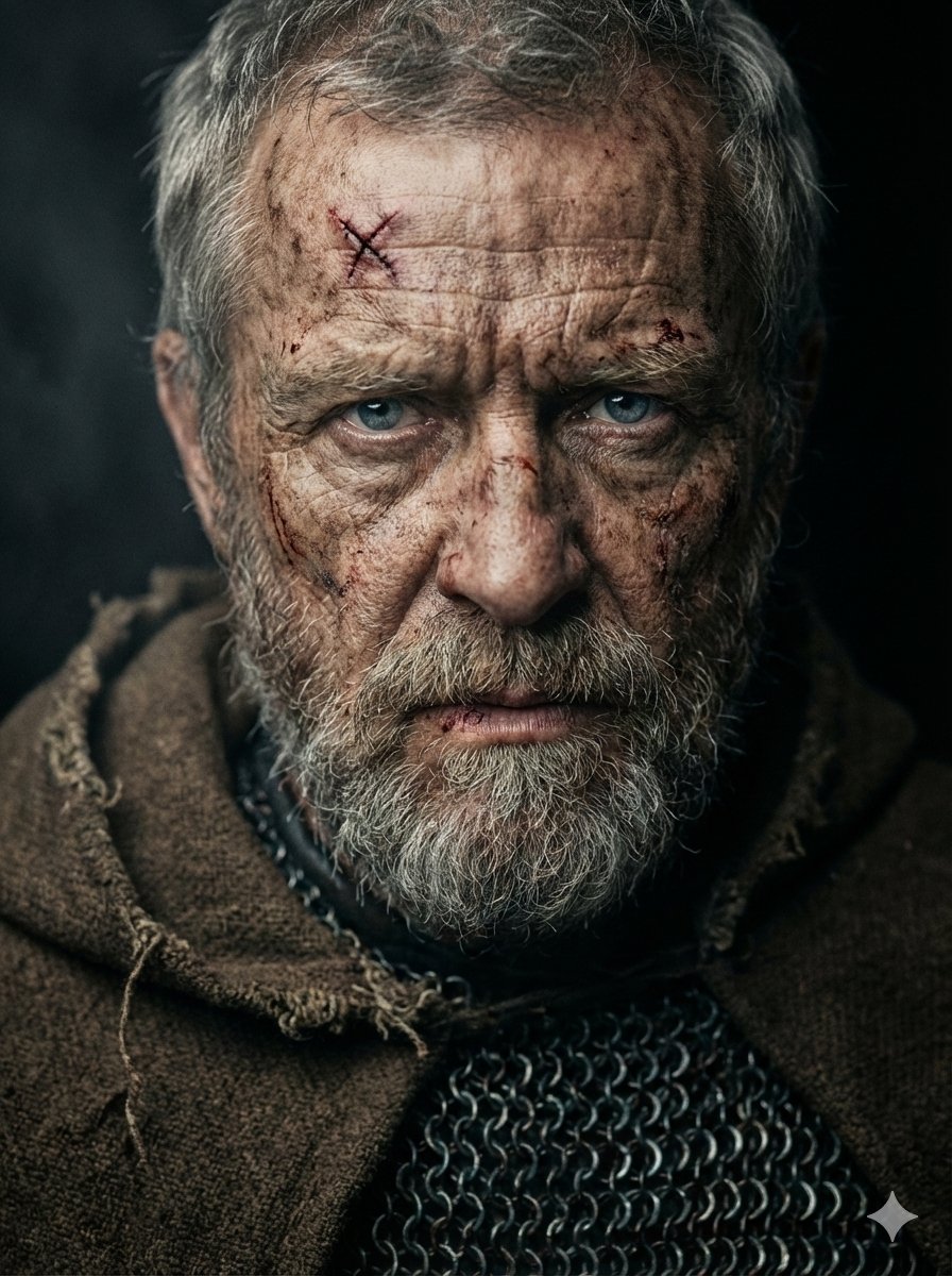 Elderly Medieval Warrior Portrait