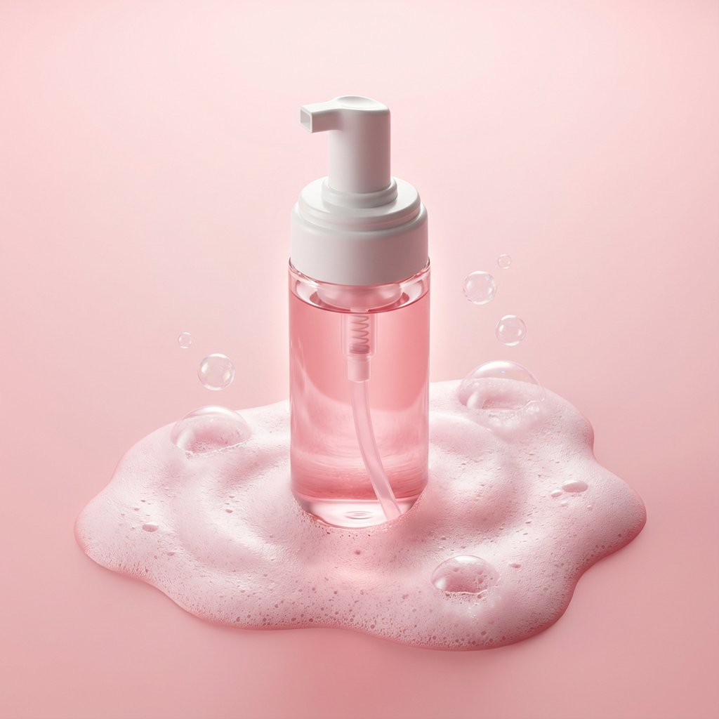 Pink Cleanser Bottle Photography
