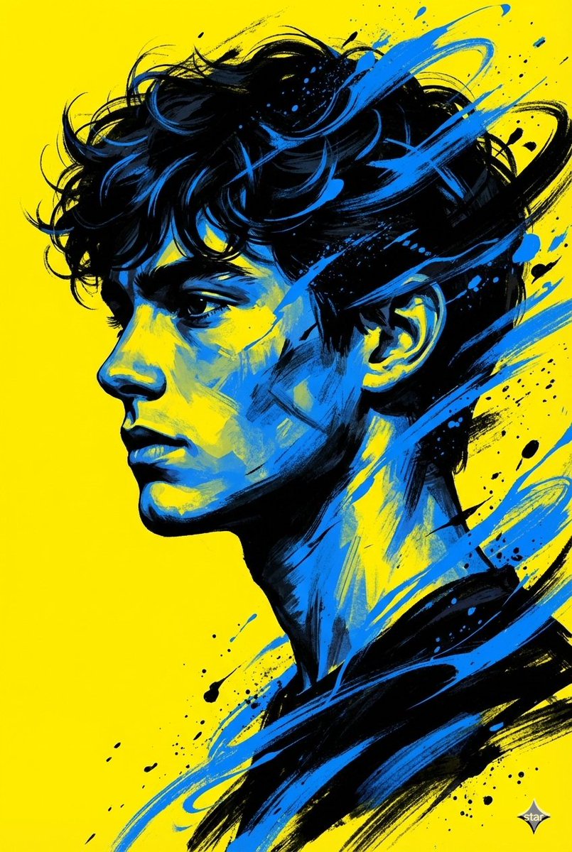Dynamic Digital Portrait of Man