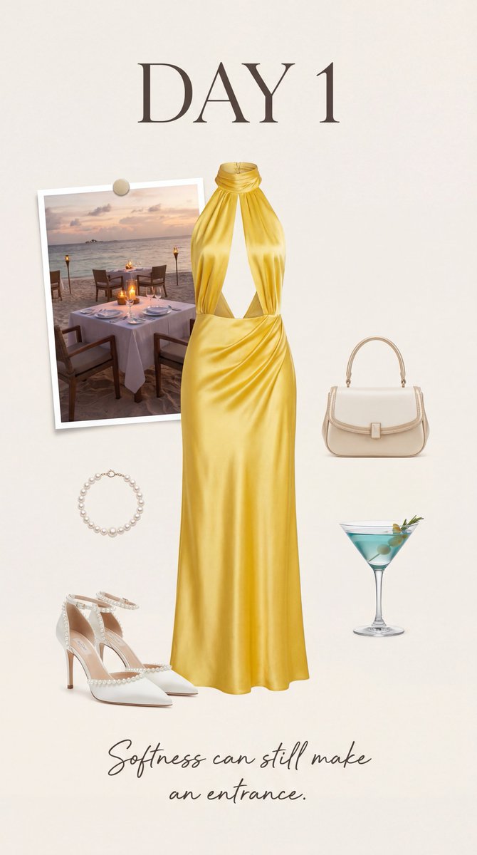 Elegant Yellow Halter Dress