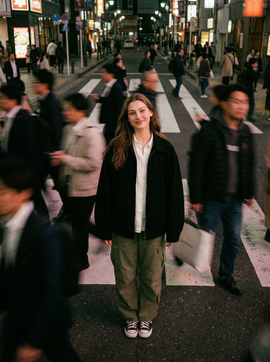 Overhead Portrait on Crosswalk