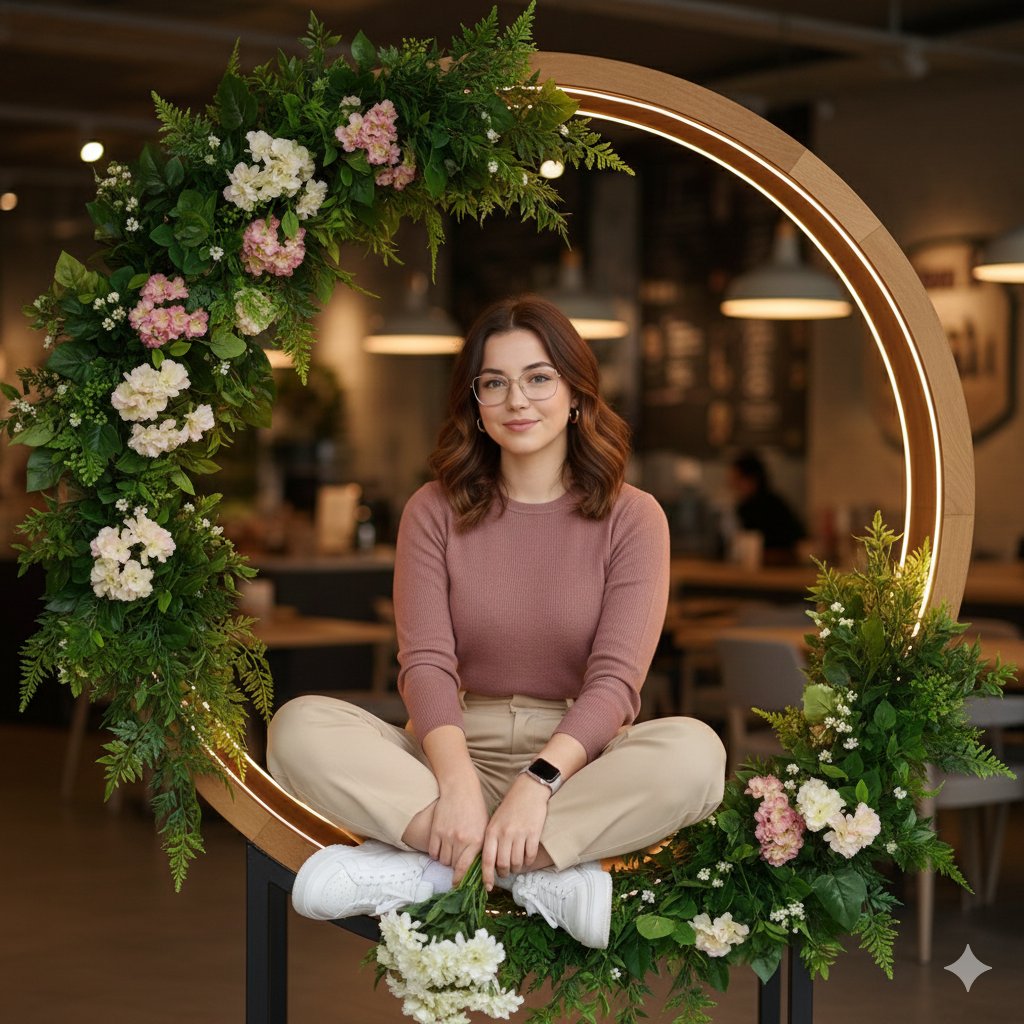 Elegant Cafe Lifestyle Portrait